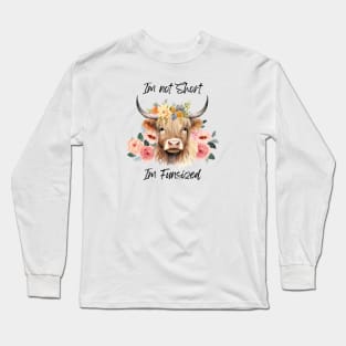 Im not Short Highland Cow Floral Long Sleeve T-Shirt